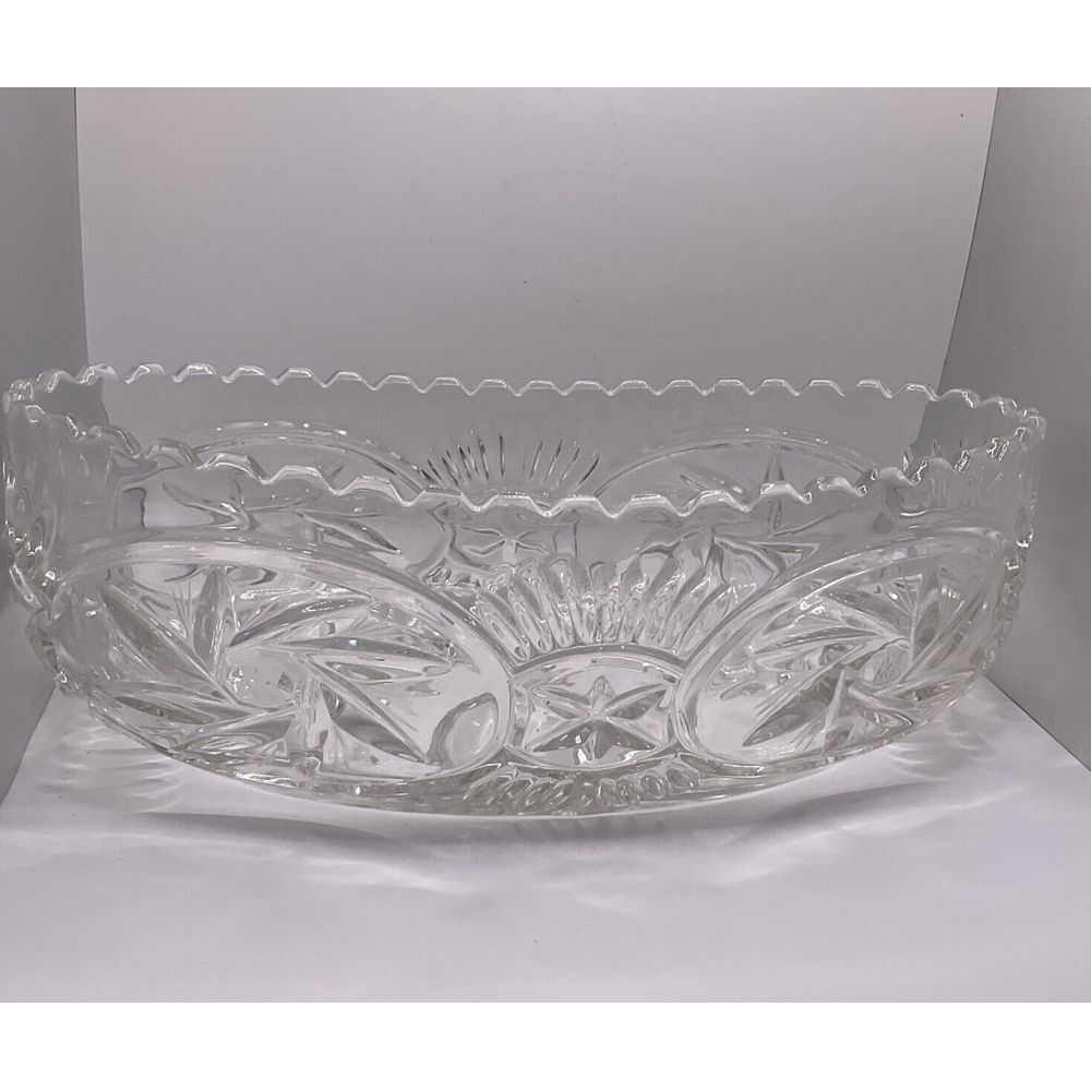 American‎ Brilliant Star of David Large Crystal Serving Dish 11"L x 5.75"W x 4"H